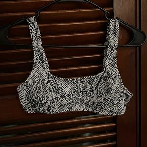 Target Black and White Snake Print Bikini Top